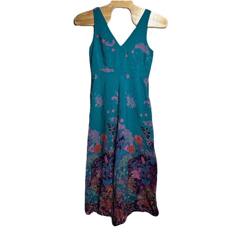 Maeve‎ Jumpsuit Womens 12 Floral Artsy Andalusia Wide Leg Boho Vacation Romantic